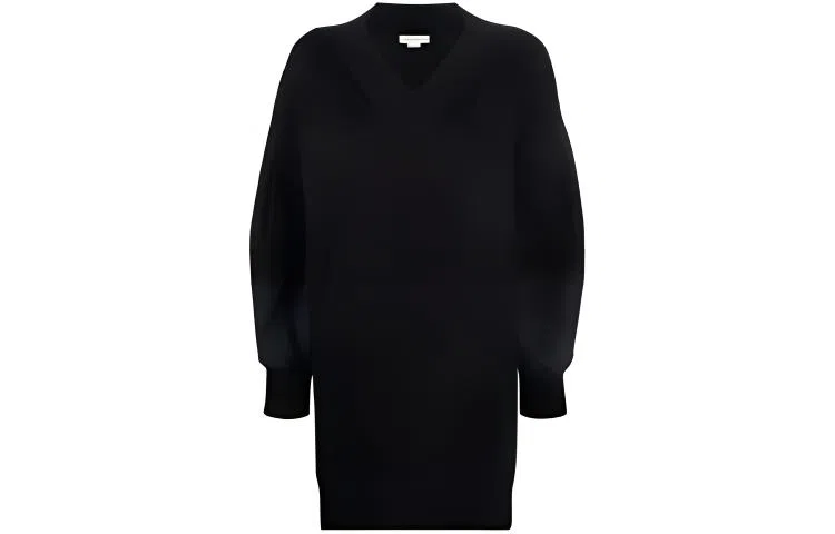Alexander McQueen V-Neck Sweater Dress Black