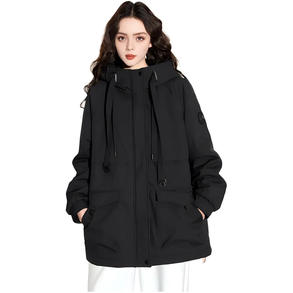 法文箱子 休闲时尚百搭棉服 女款 黑色