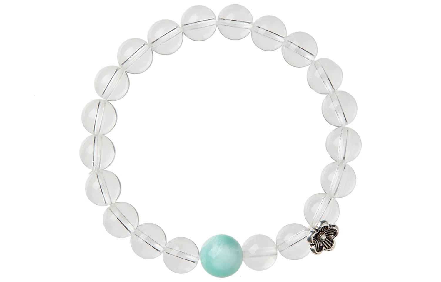 石头记 原创设计师款 冰心蓝花 晶莹剔透 温润柔和细腻 净心 清冷氛围感 礼盒款天然 白水晶 手串 女款