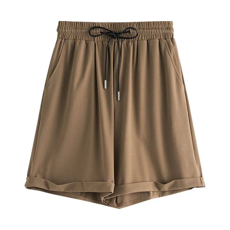 初语 纯色垂感宽松百搭休闲短裤 女款