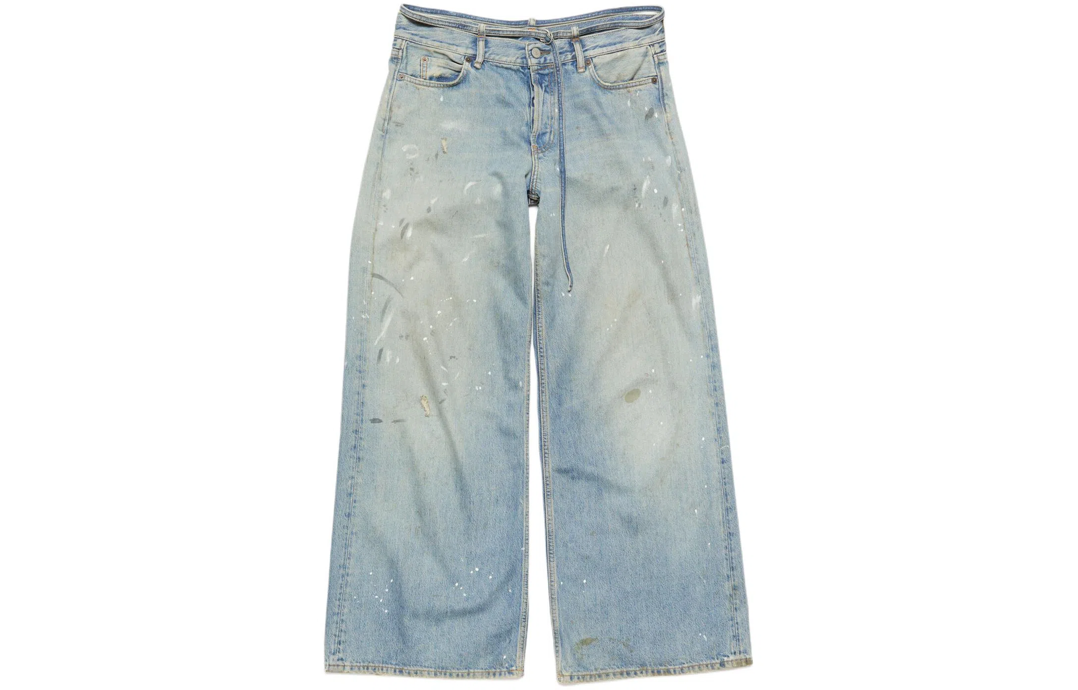 Acne Studios SS24 Zip Straight Low Waist Jeans Blue