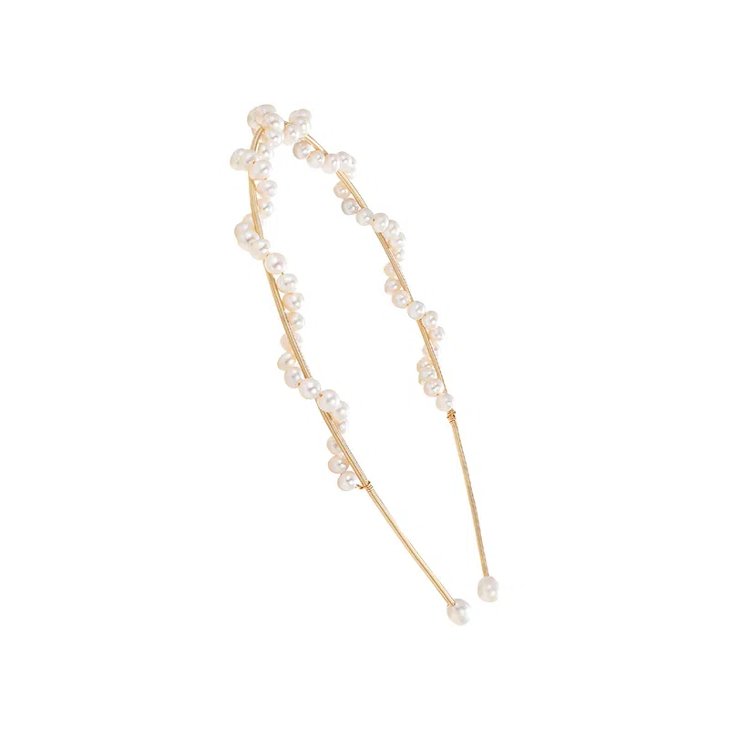 沂茹 小香风简约甜美日常通勤百搭气质缠绕几何细边压发时尚森系小众设计感文艺赫本风 合金电镀 发箍 女款