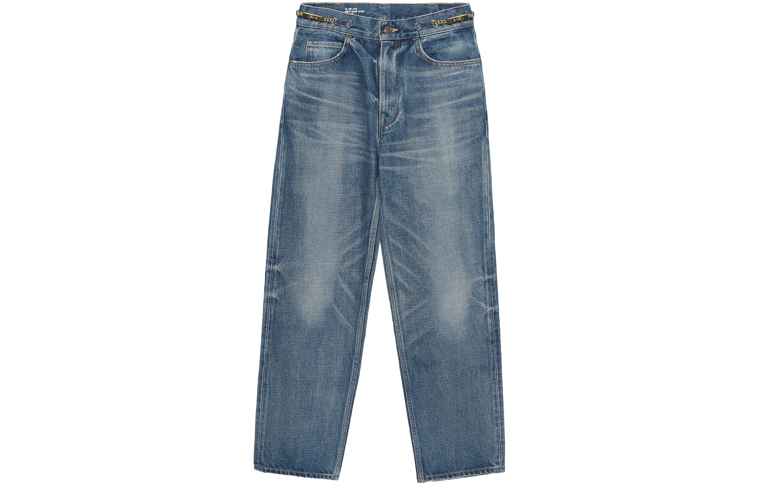 CELINE Margaret High Waist Straight Jeans Blue