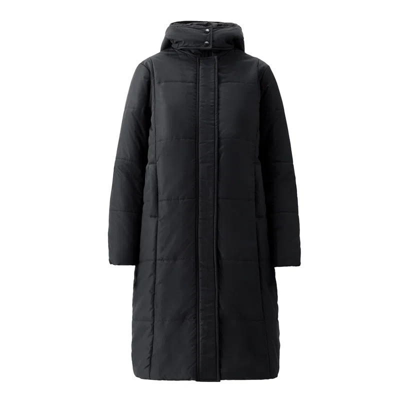 佐丹奴 保暖连帽中长款棉服 女款