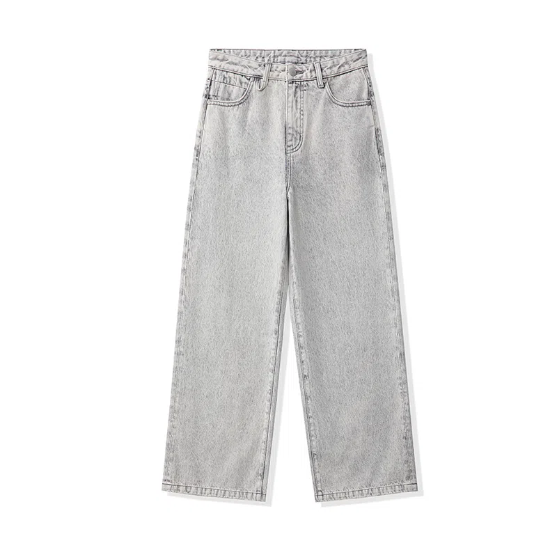 STARTER Washed Loose Mid-Rise Straight Jeans
