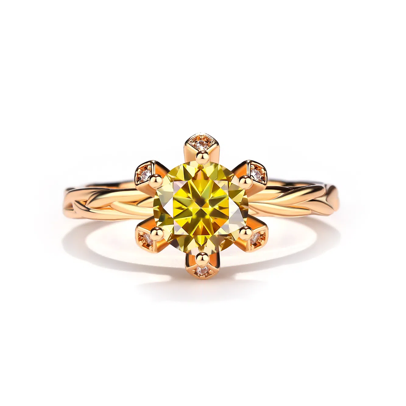 金杰福 经典璀璨六爪意大利工艺小众百搭精致 合金 戒指 女款