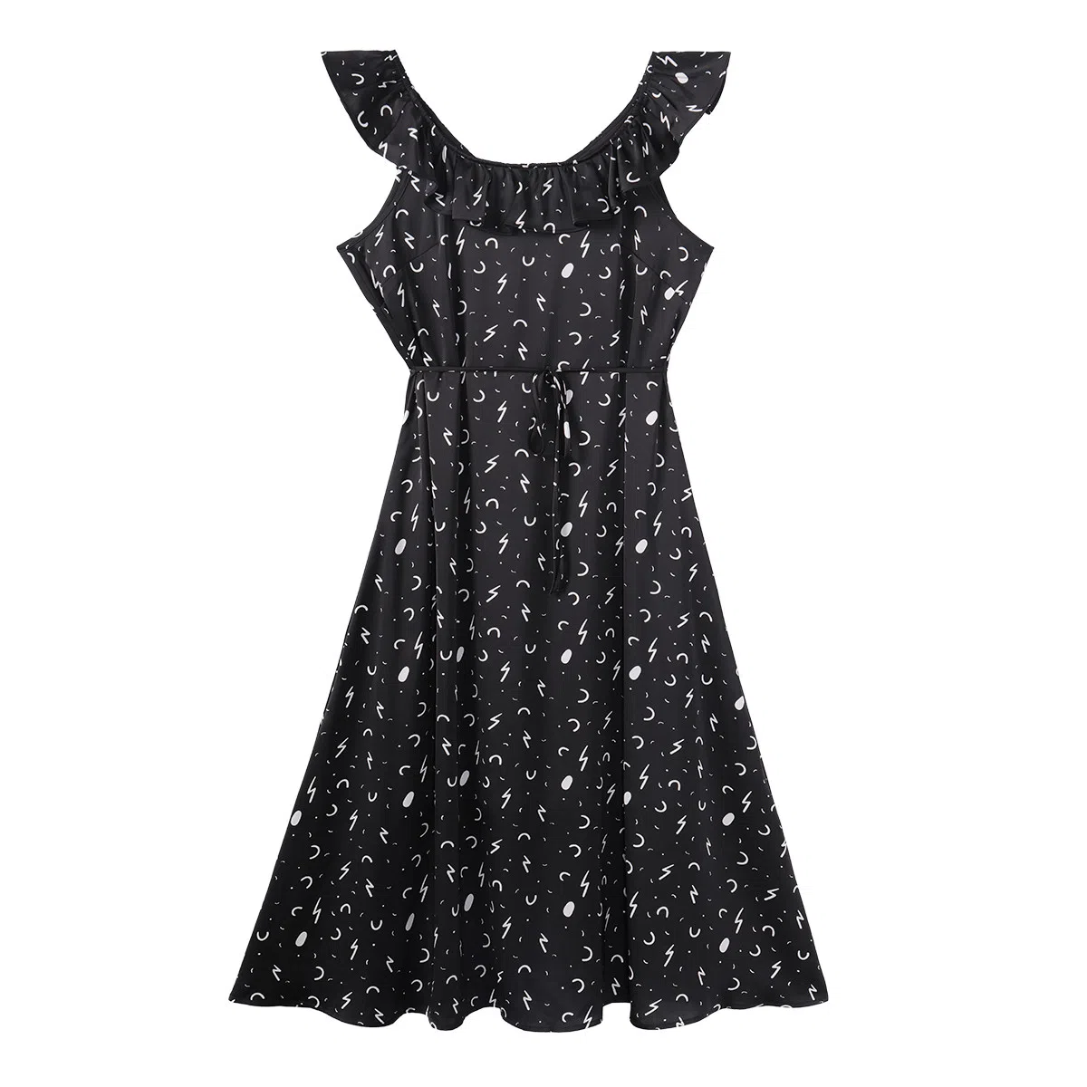 【dme】 宽松套头圆领长裙韩系简约无袖连衣裙 女款 黑色