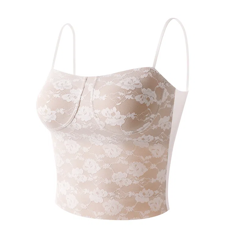 内在密码 自带胸垫显瘦蕾丝美背细肩带吊带 女款