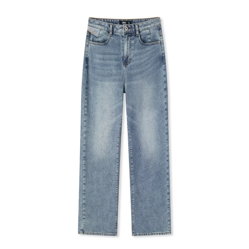 森马 阔腿抓绒长裤牛仔裤 女款