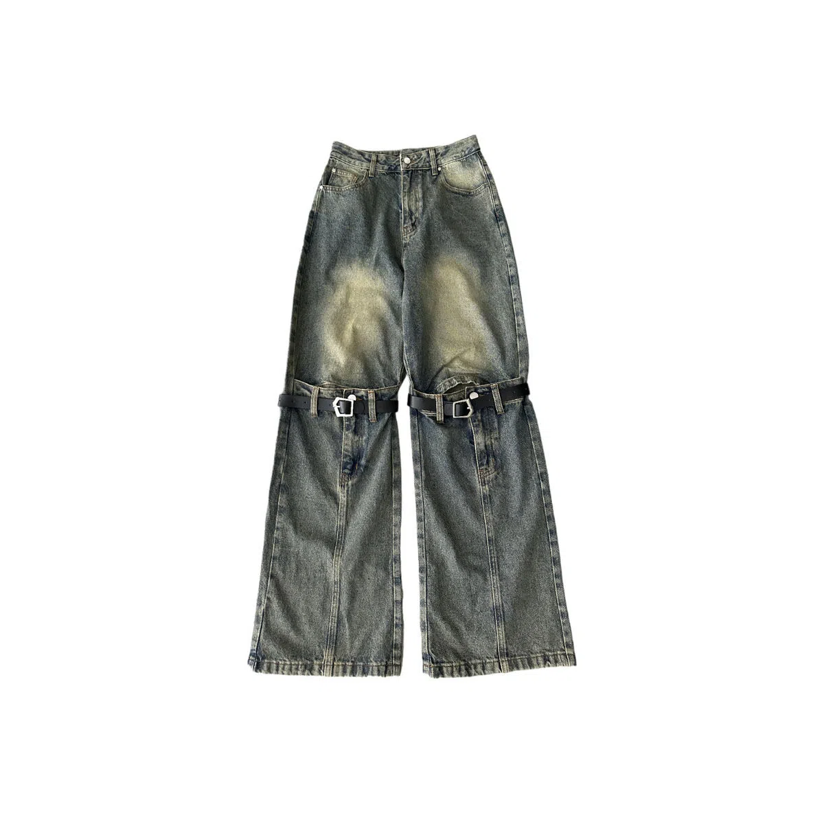 哒头下雨不愁 休闲微喇宽松牛仔裤 女款 蓝色