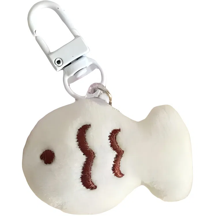 Ruer Bear Cute Cat and Fish Keychain