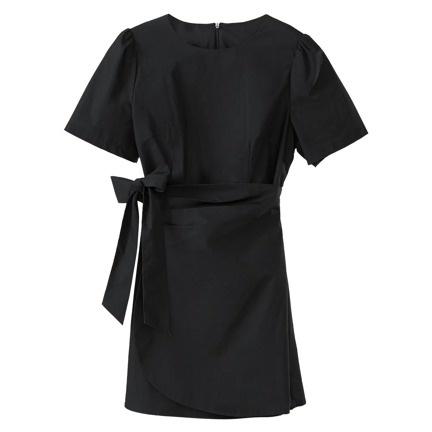 法儿家 韩系小个子收腰短袖连衣裙 女款 黑色