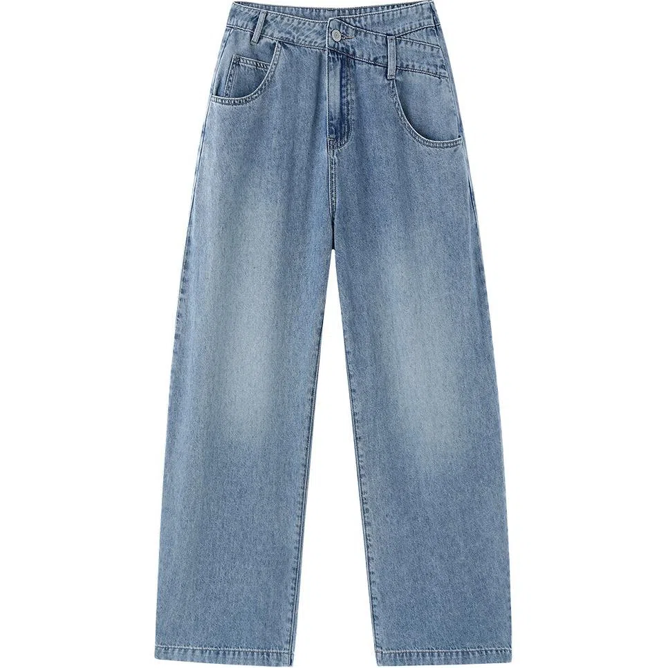 【dme】 中腰休闲宽松直筒牛仔裤 女款 浅牛仔蓝