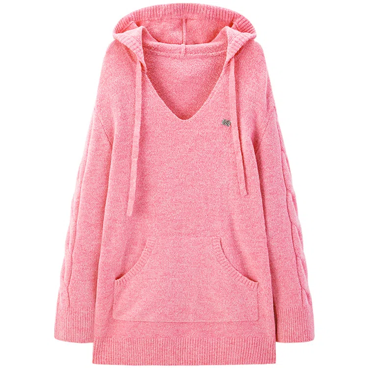 太平鸟 连帽短款假两件毛织长袖连衣裙 女款