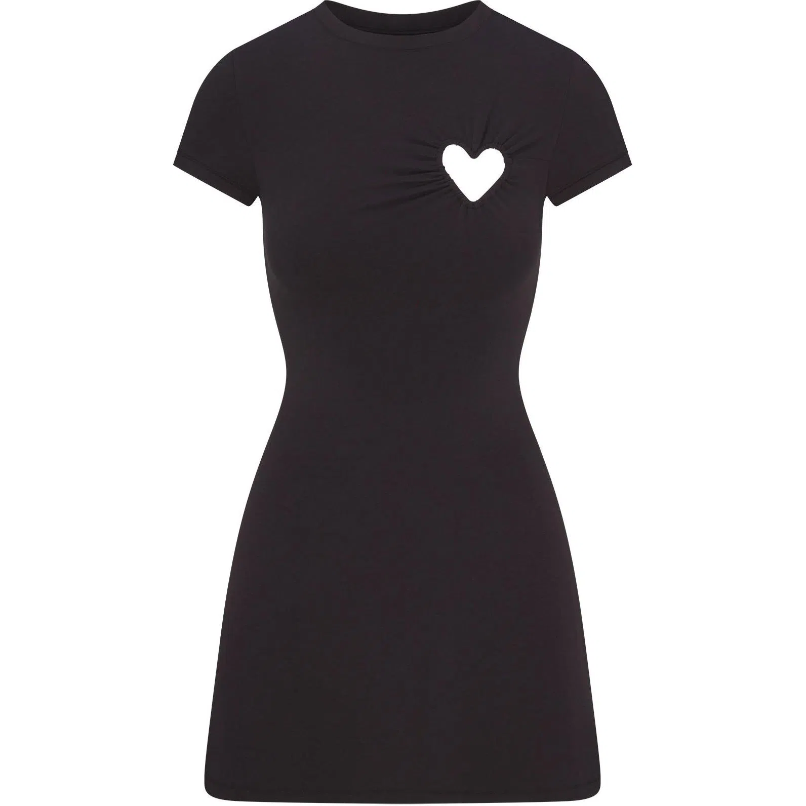 SKIMS SS25 Cotton Jersey Heart Mini Dress Soot