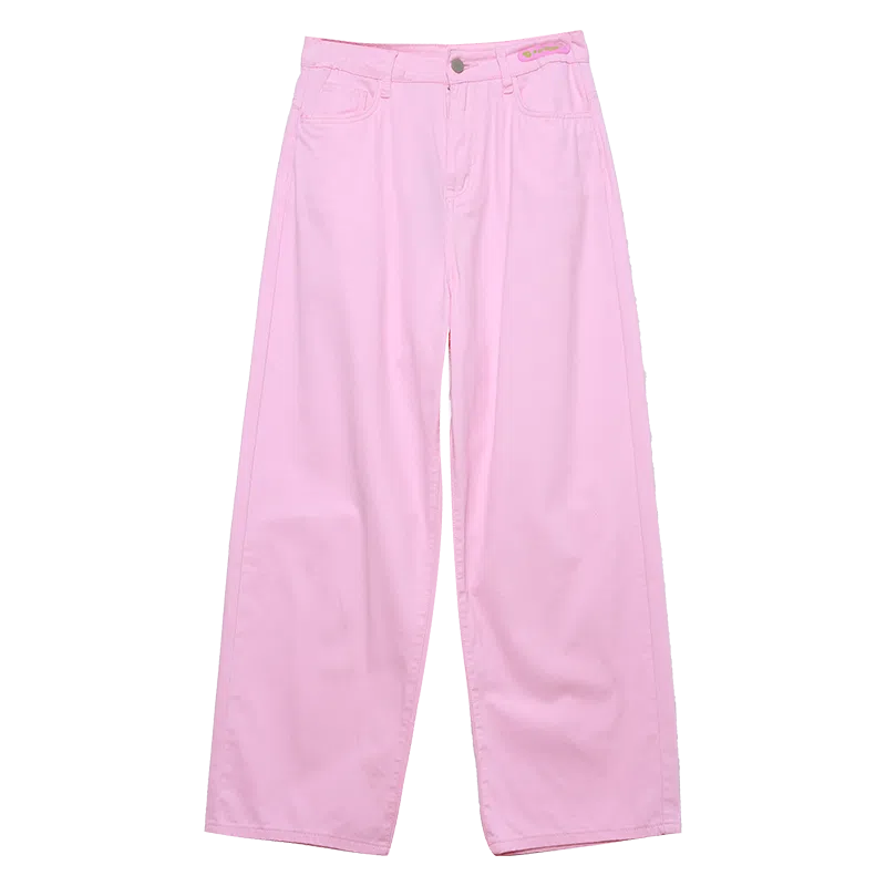 木果果木 简约休闲宽松拖地牛仔裤 女款