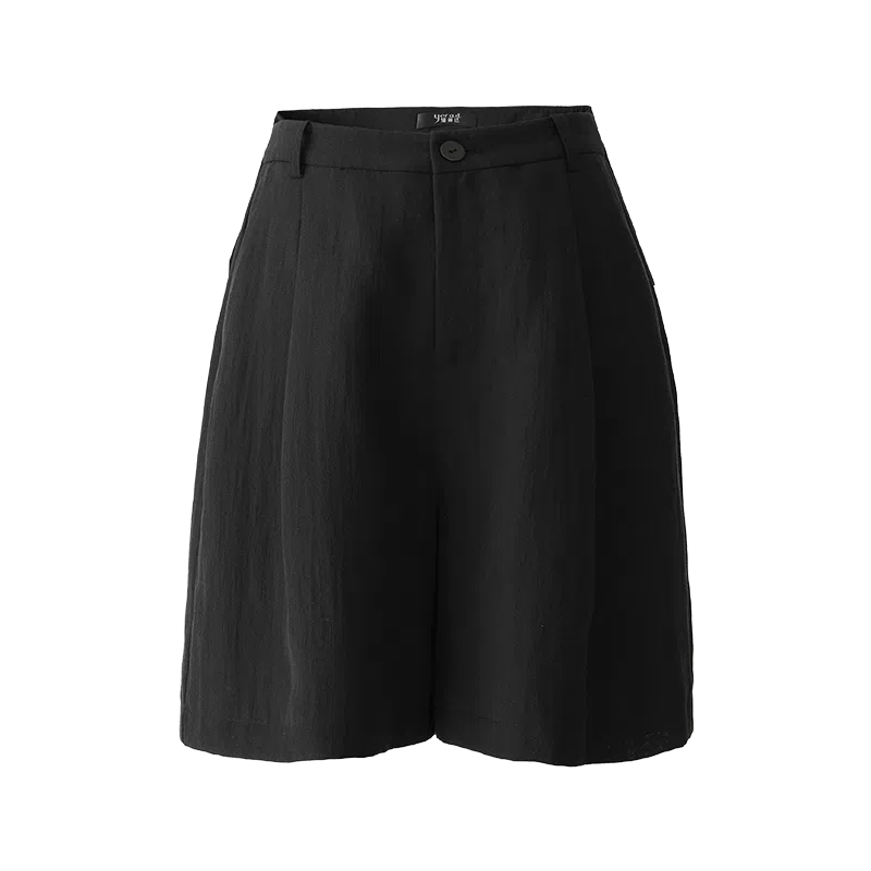 娅丽达 纯色直筒拉链五分休闲短裤 女款