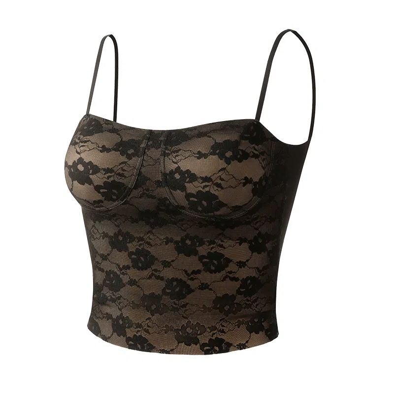 内在密码 自带胸垫显瘦蕾丝美背细肩带吊带 女款