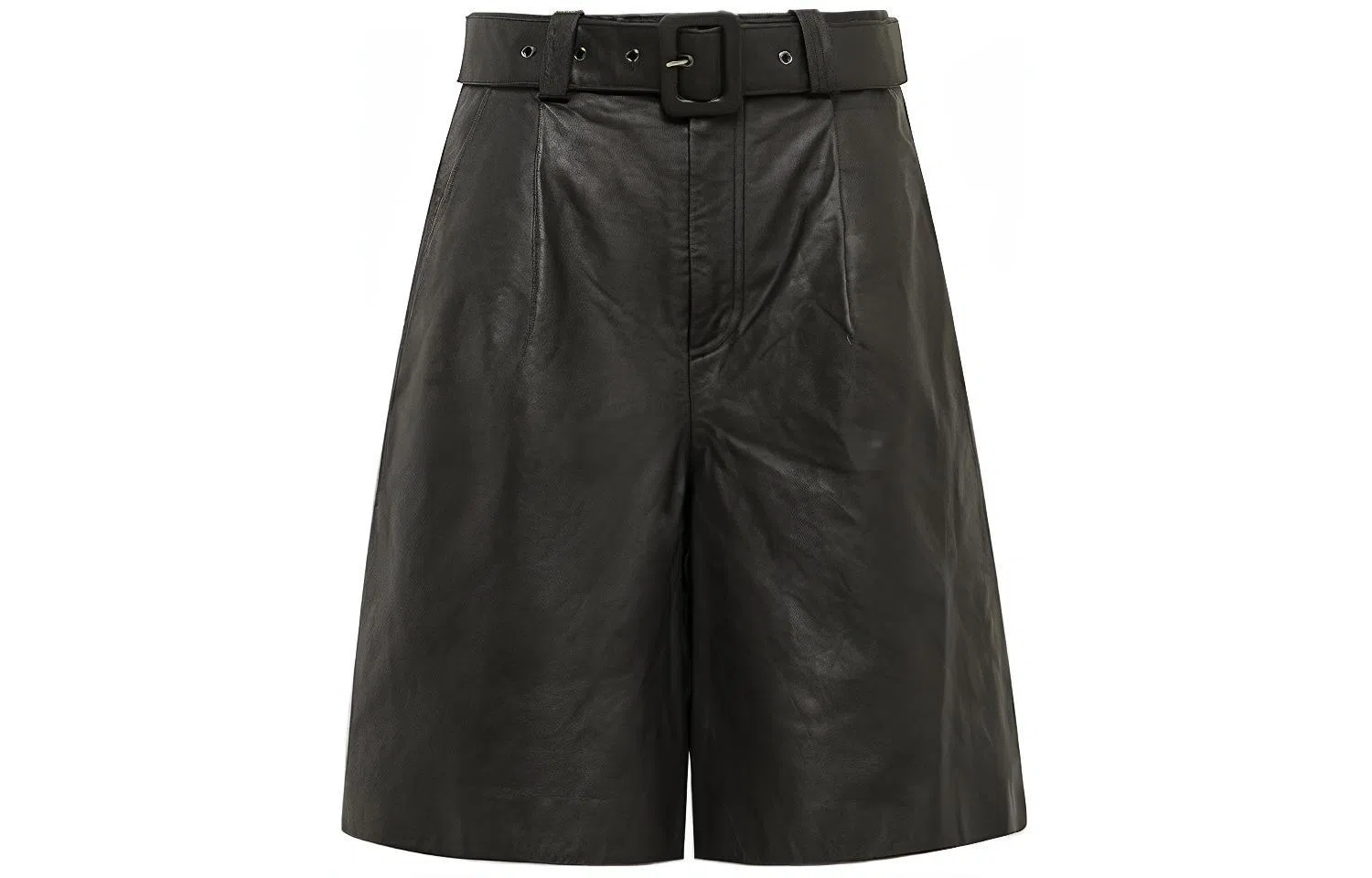 美洋 纯色高腰五分阔腿休闲短裤 女款 黑色