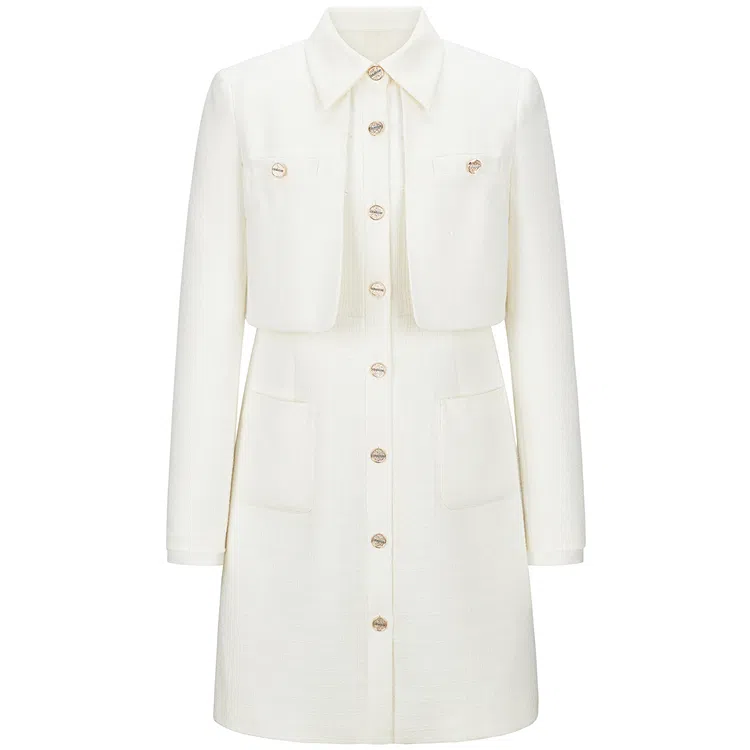 Peacebird Elegant Tweed Dress