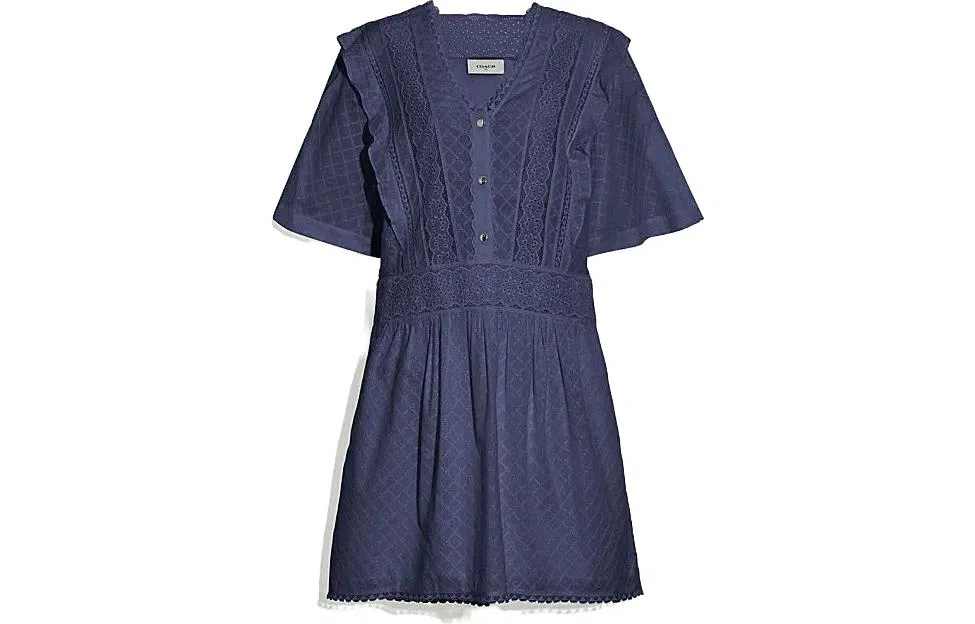 COACH V-Neck Button Dress