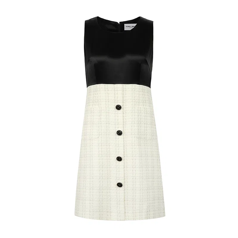 Valeria Obbaco VO Contrast Vest Dress Black
