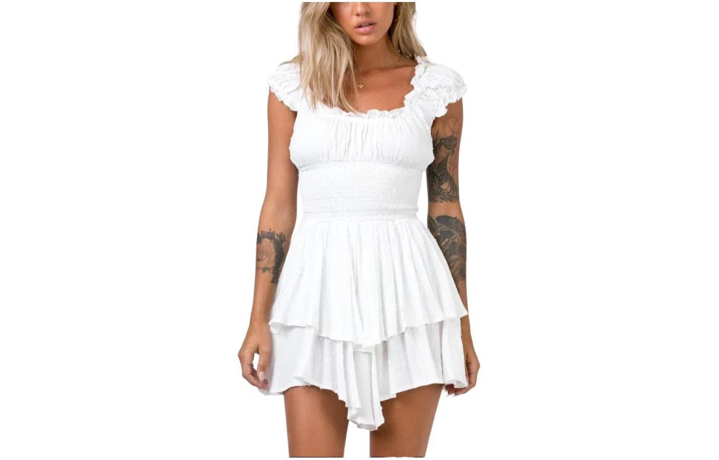 PRINCESS POLLY THE LOVE GALORE ROMPER WHITE LOWERIMPACT white