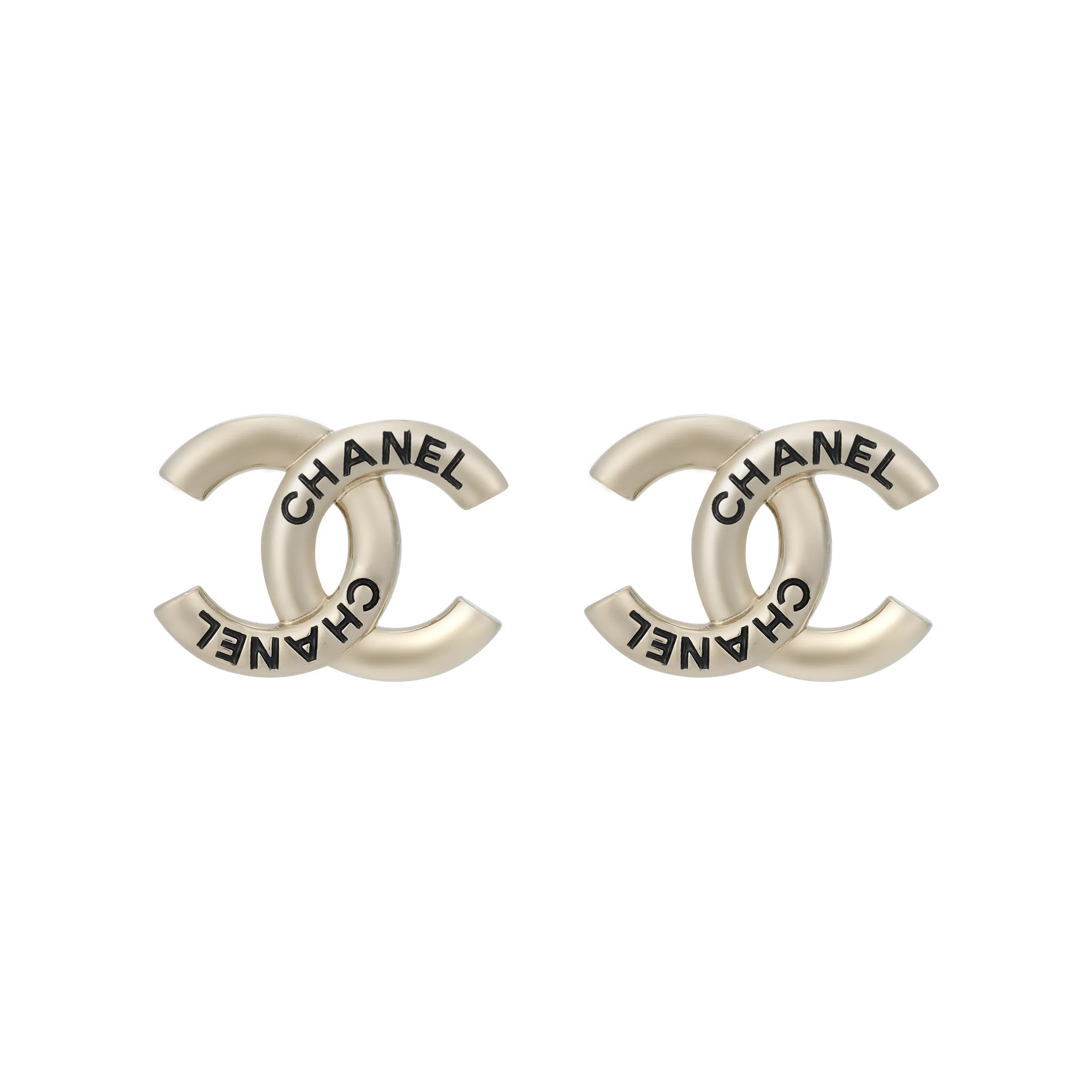 Chanel Double C Earrings Gold