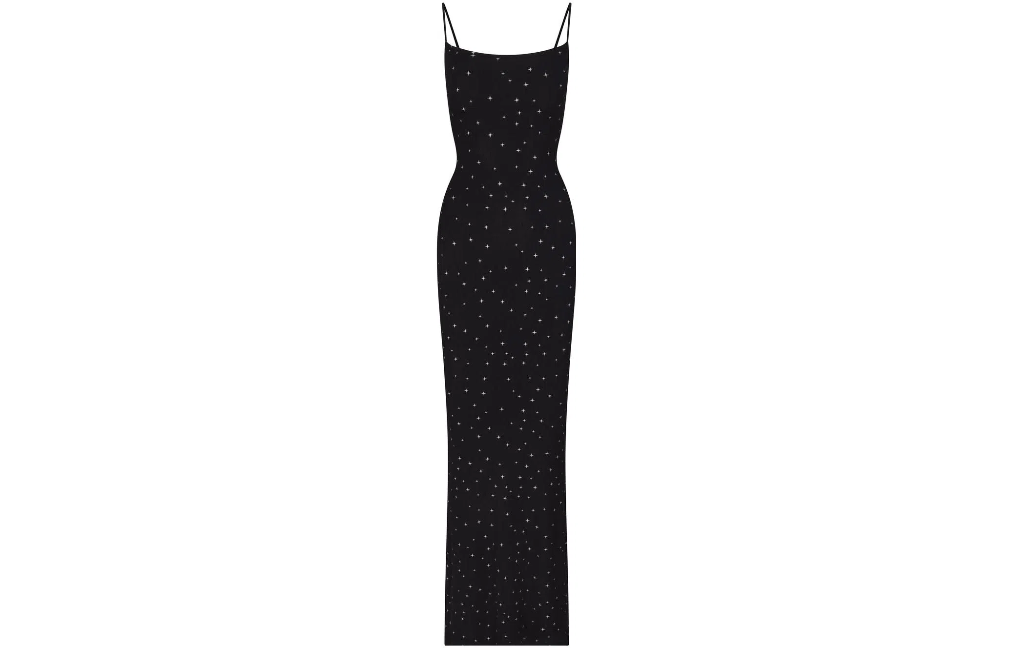 SKIMS Soft Lounge Long Slip Dress Onyx Sparkle Print