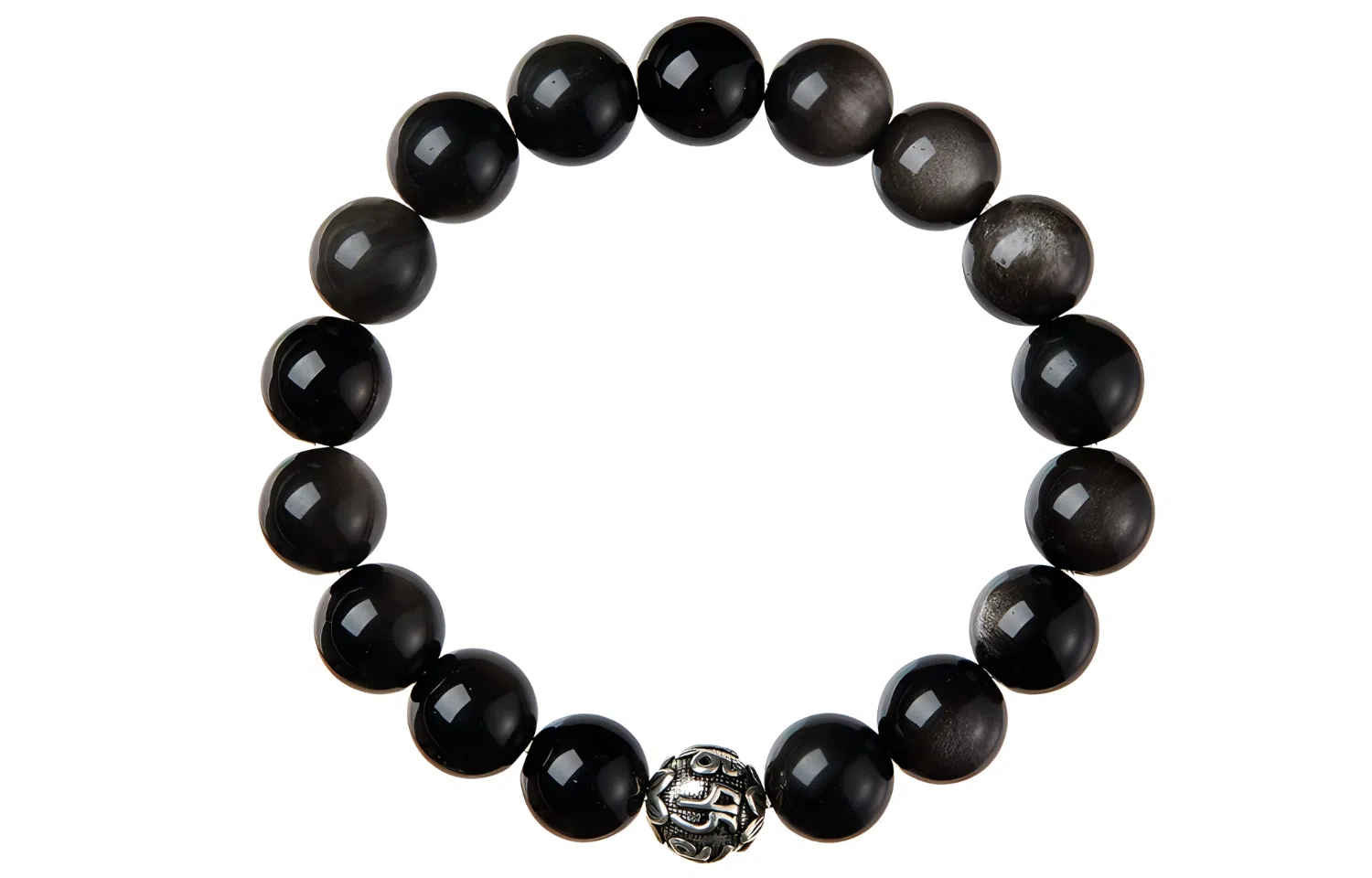 【六字箴言】 石头记 国朝复古新中式招财 时尚简约百搭串珠 转运珠时来运转 礼盒款 黑曜石 手串 男女同款情侣款