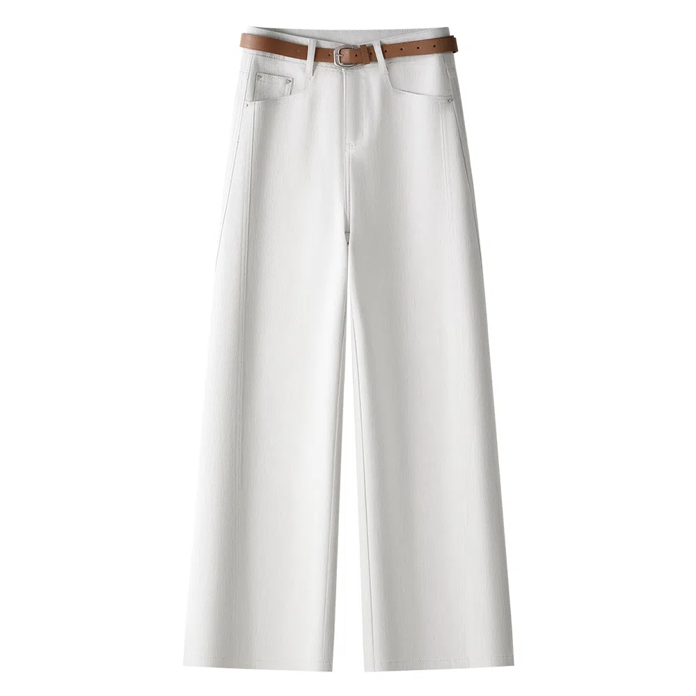 潞优野 时尚舒适百搭牛仔裤 女款 白色