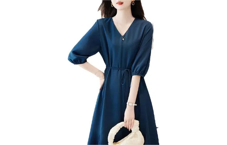 【dme】 气质显瘦收腰短袖连衣裙 女款