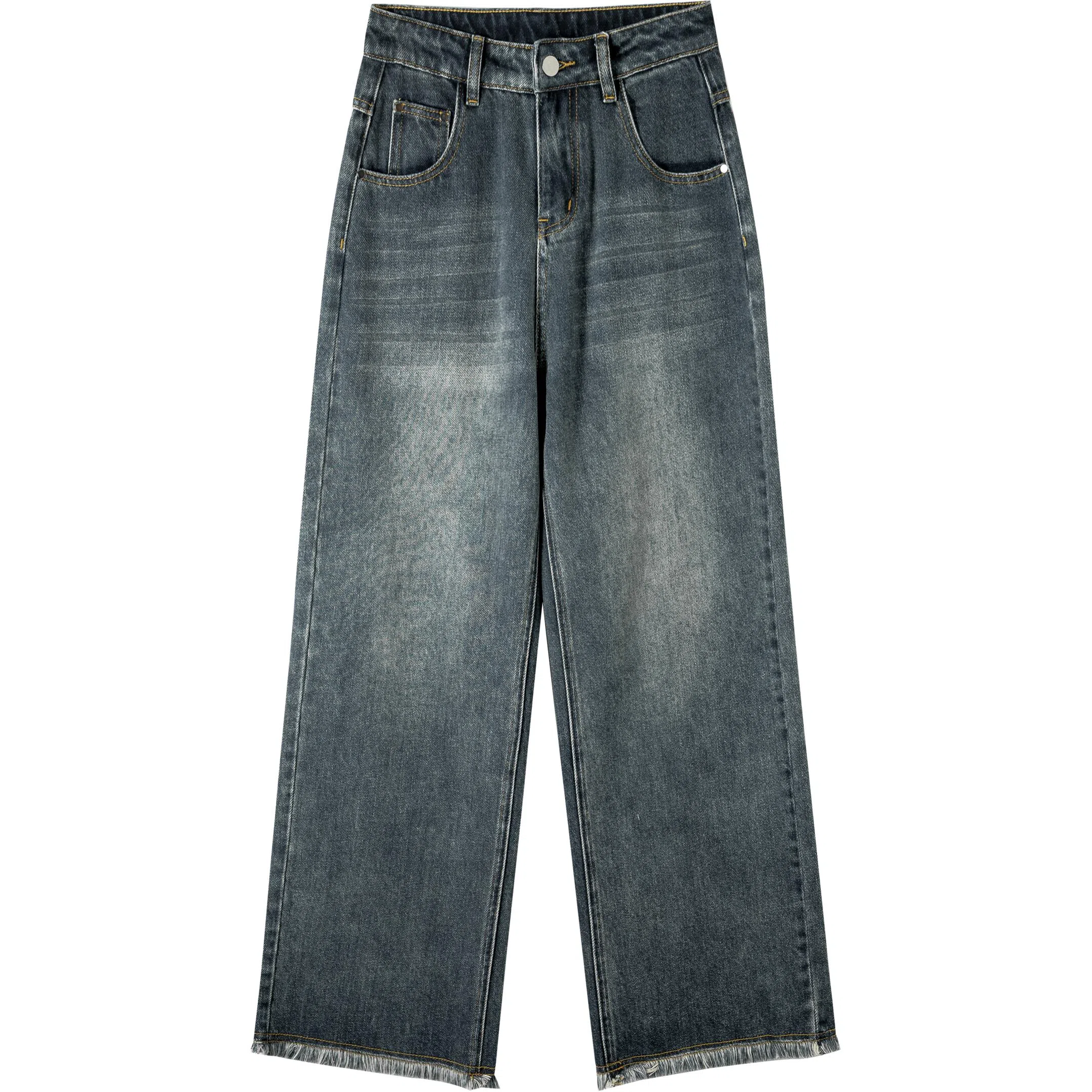 玫丝朵 美式复古高腰宽松阔腿牛仔裤 女款