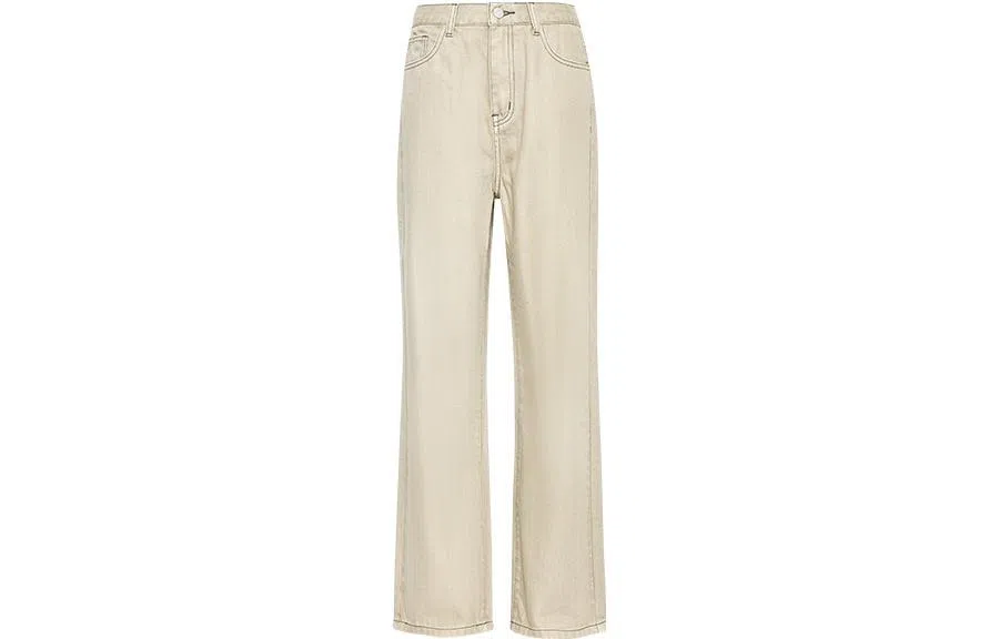 美洋 做旧高腰直筒休闲牛仔裤 女款