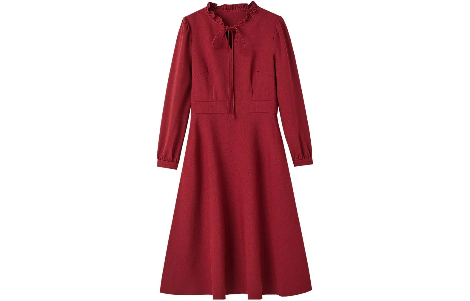 【dme】法式复古收腰气质中长款长袖连衣裙