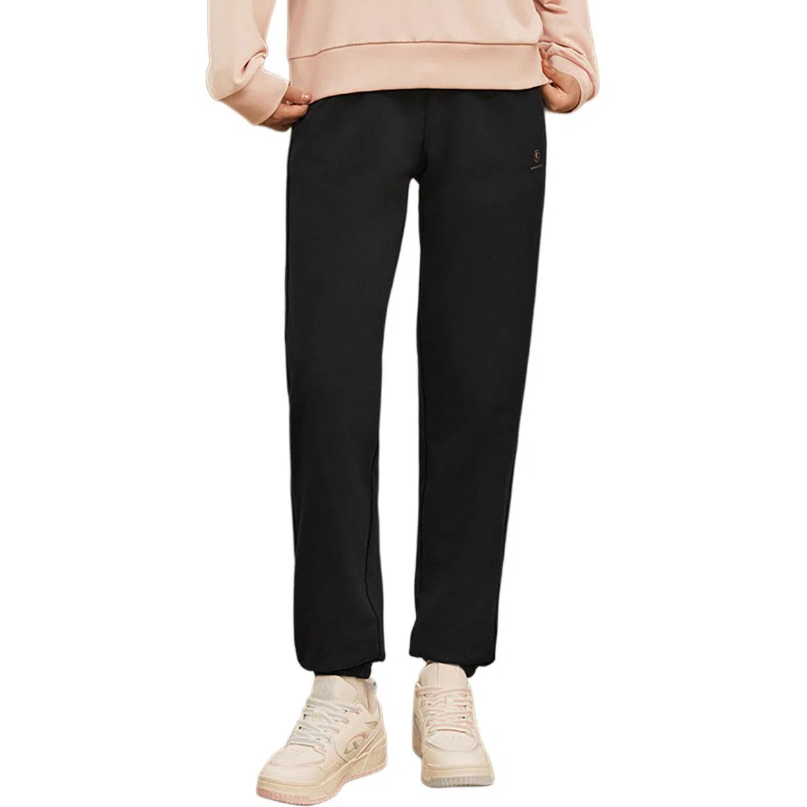 乔丹 纯色休闲百搭针织运动裤 女款 黑色