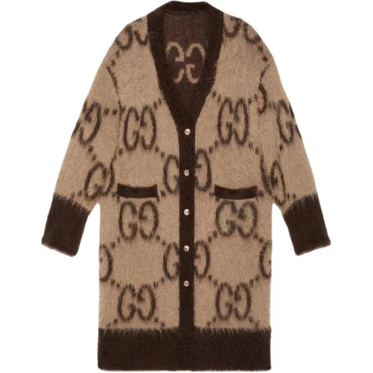 GUCCI Gg Mohair Wool Long Cardigan V