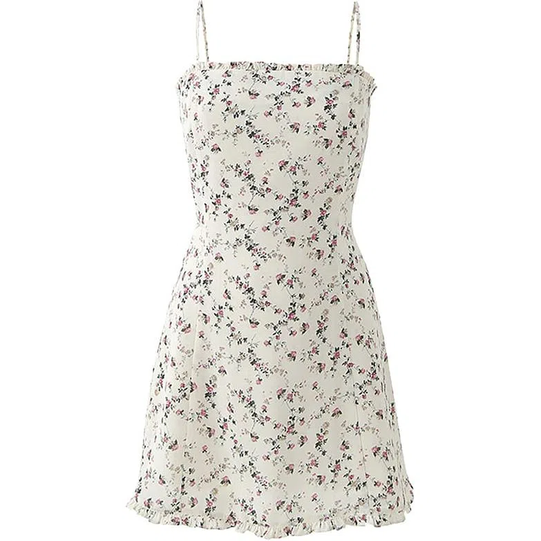 NOT YOUR ROSE Frill Mini Dress Ivory