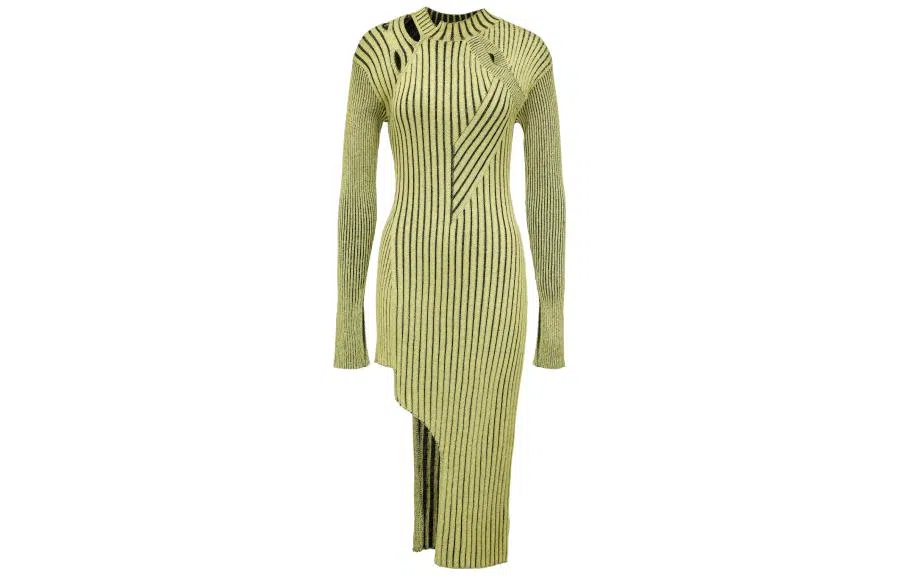 Feng Chen Wang Striped Knit Long Sleeve Dress
