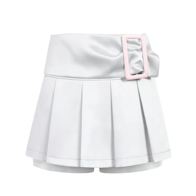 Three Quarters Slim Fit Mid Waist Silver Shorts