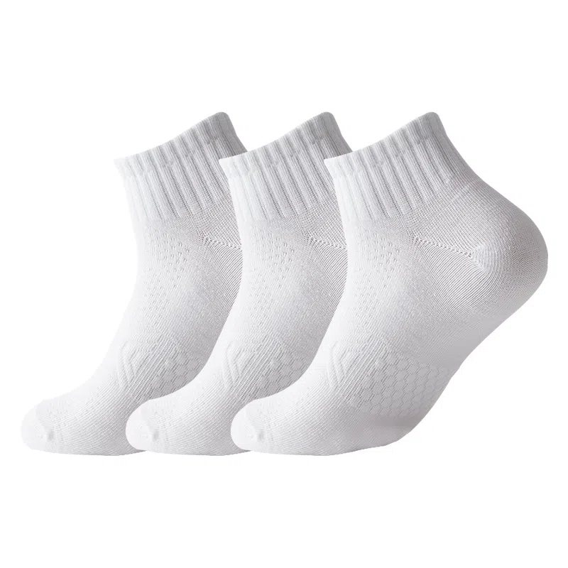 二三二三 纯色运动吸汗透气抗菌防臭袜亲肤舒适高弹抗起球百搭休闲袜薄款网眼短袜 男女同款 组合装