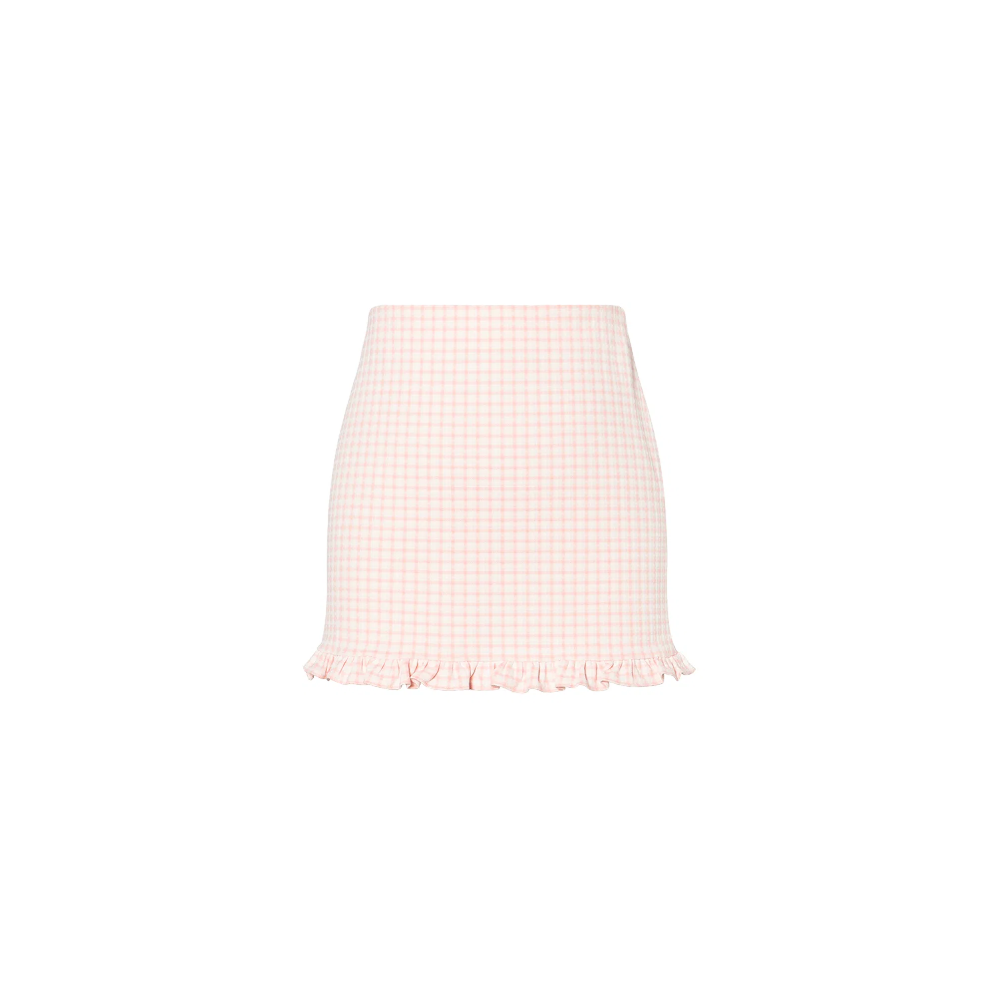 Miu Miu SS22 Plaid Skirt Pink