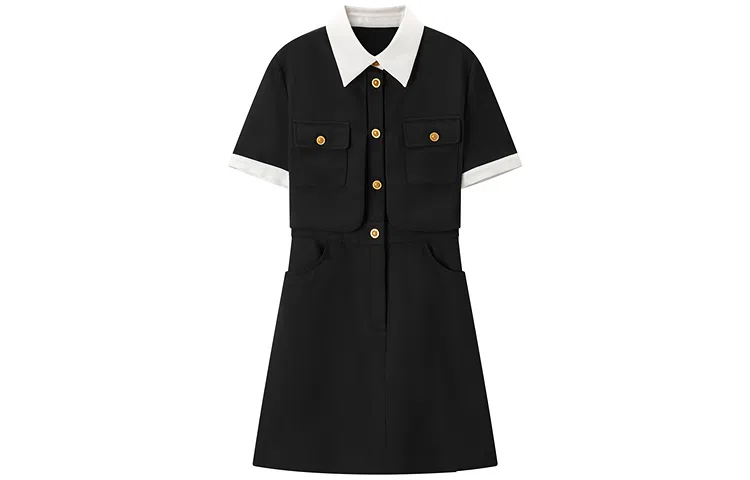 Peacebird Two-in-One Tweed Dress Black