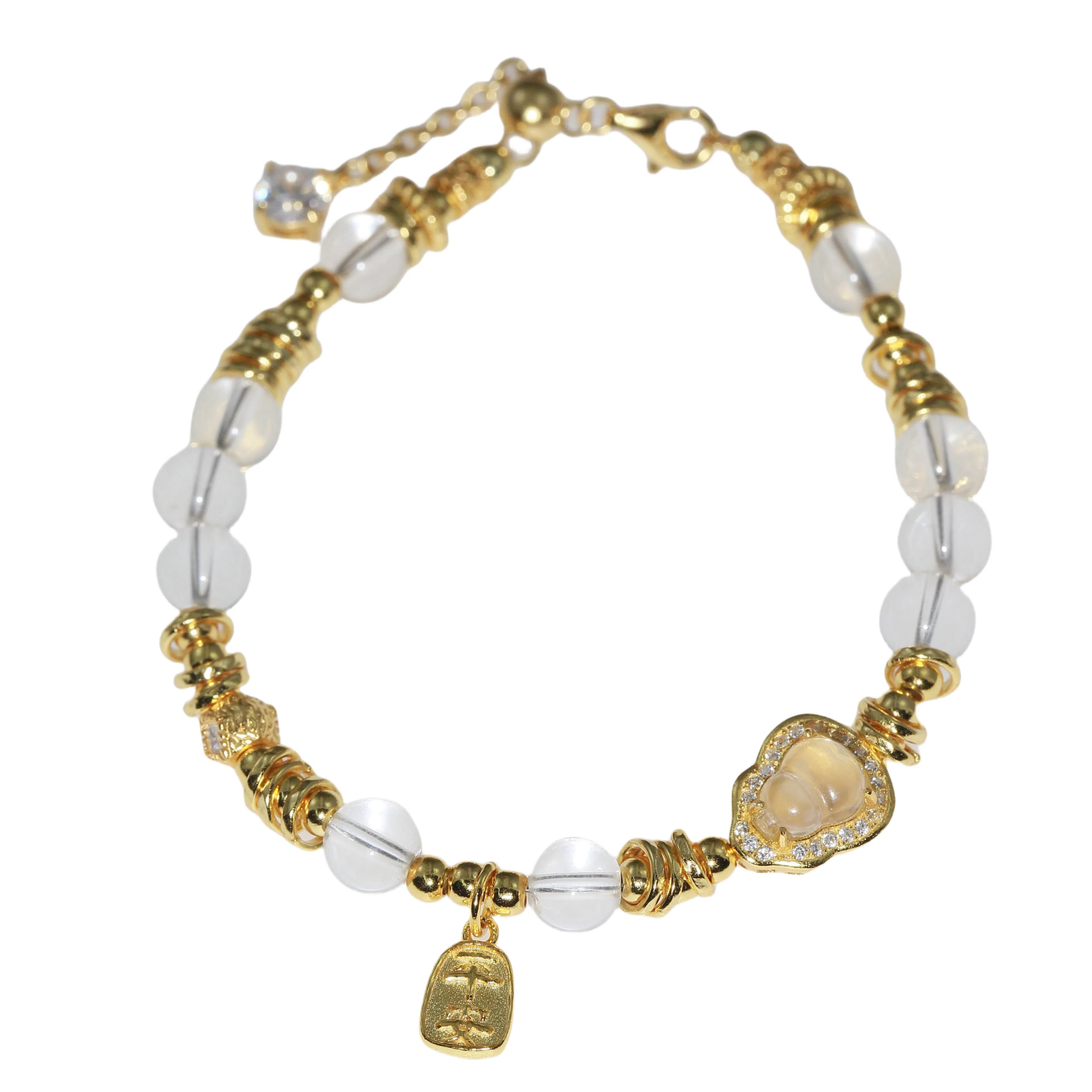 金杰福 水沫玉葫芦盘缠小众百搭精致#好运天然 白水晶 手串 女款