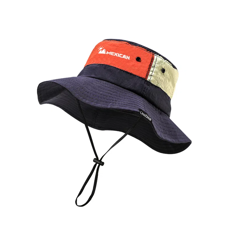 稻草人 夏季户外钓鱼徒步登山帽 遮阳防晒 简约百搭 撞色 聚酯纤维 渔夫帽 男女同款情侣款