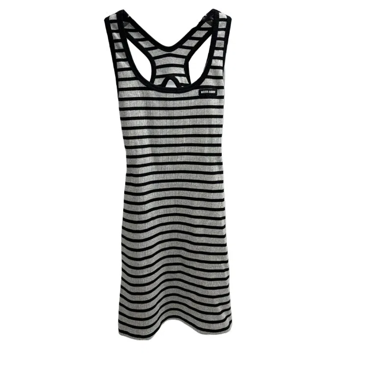 Miu Miu Striped Logo Dress
