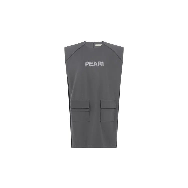 美洋 盖朵背心裙 玉米格肌理|字母口袋插肩袖圆领无袖连衣裙 女款