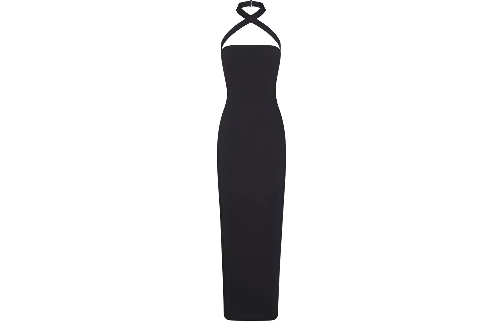 SKIMS Fits Everybody Wrap Long Slip Dress Onyx