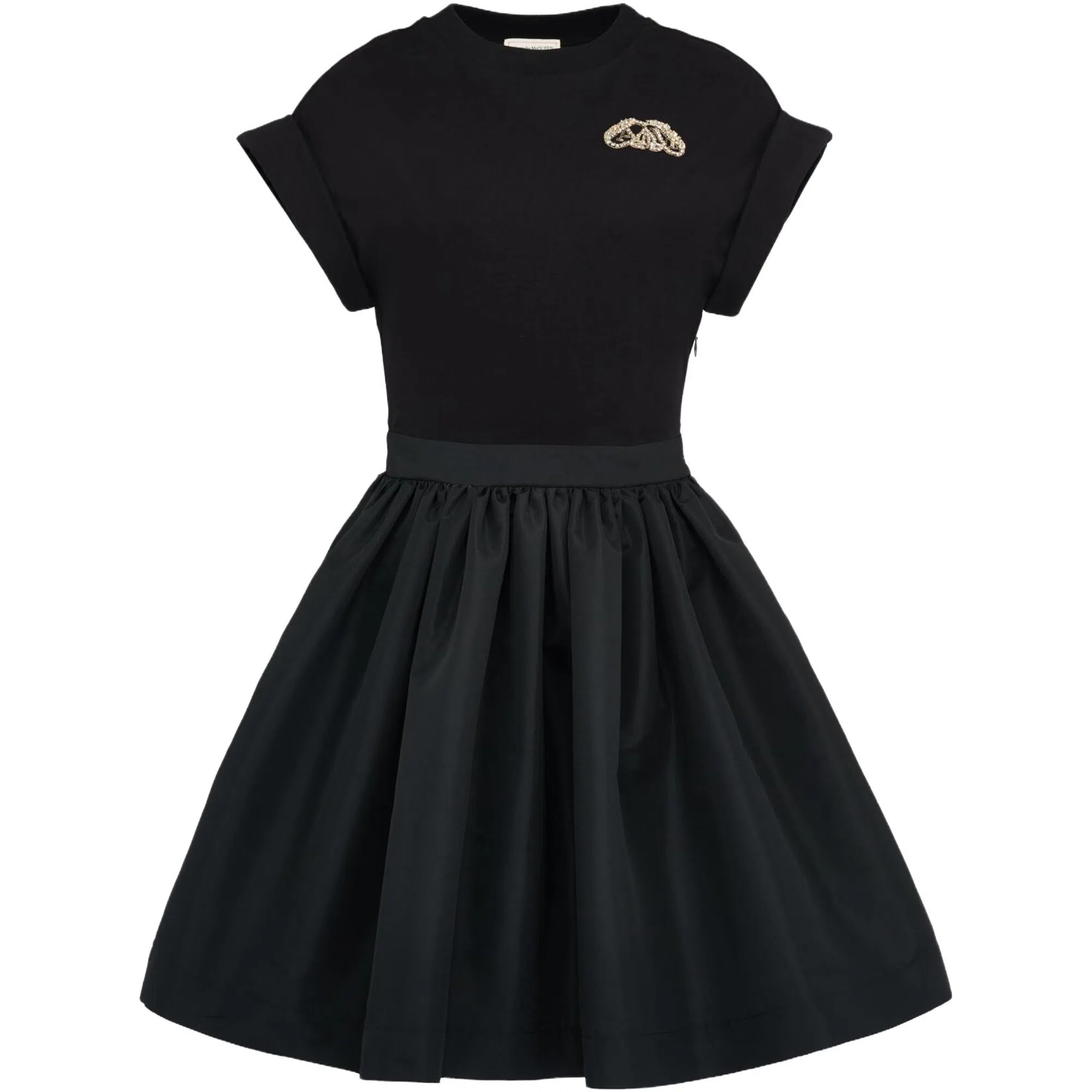 Alexander McQueen Hybrid Mini Dress In Black