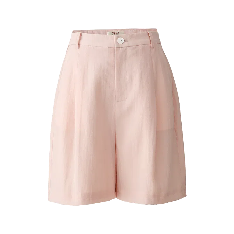 娅丽达 纯色直筒拉链五分休闲短裤 女款